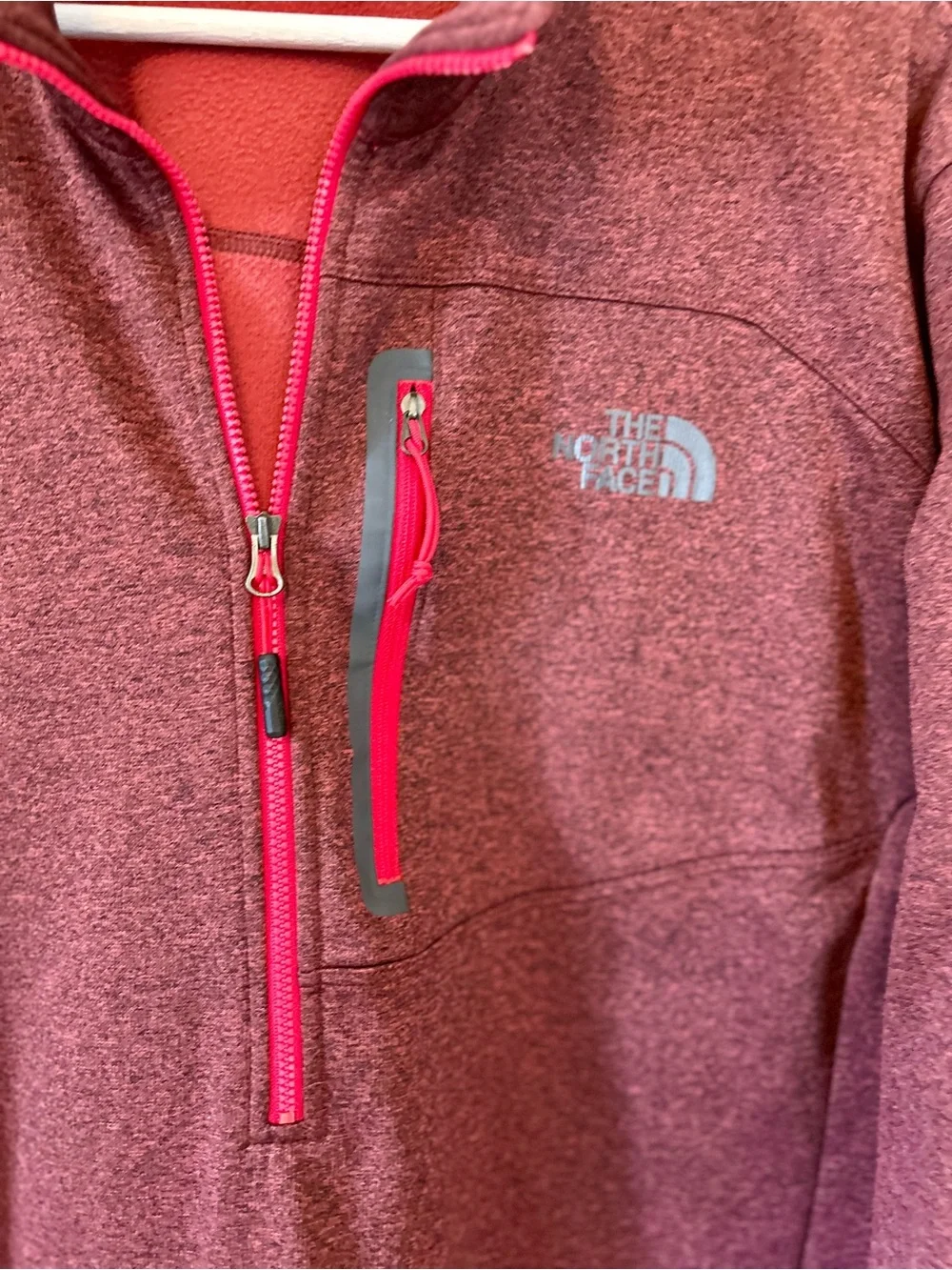 The North Face Canyonland 1/2 Zip Fleece Pullover XL Heathered Red Hiking Fall